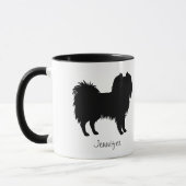 Mug Noir (Ou Autre Couleur) Phalène Chien Silhouette (Gauche)