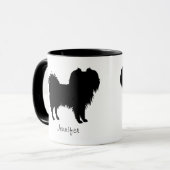 Mug Noir (Ou Autre Couleur) Phalène Chien Silhouette (Devant gauche)