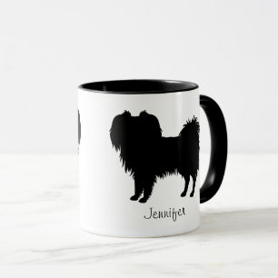 Mug Noir (Ou Autre Couleur) Phalène Chien Silhouette