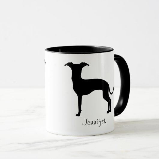 Mug Noir (Ou Toute Autre Couleur) Iggy Silhouette & No (Devant droit)