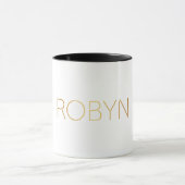 Mug Noir personnalisé d'or de Robyn de police de (Centre)