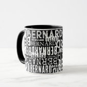 Mug Noir Plein De Noms Blancs (Devant gauche)