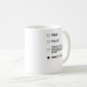 Mug Noir Pour Qui Dire John Mulaney (Logo Noir) H (Devant droit)