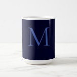 Mug Noir Rocher Bleu profond Classique Unique Monogram<br><div class="desc">Modèle spécifique, simple, qui regarde à prix abordable. Choisissez parmi une variété de modèles de cartes, types et polices.</div>