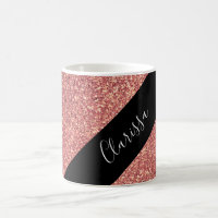 Noir rose de parties scintillantes d'or de poussin