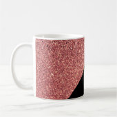 Mug Noir rose de parties scintillantes d'or de poussin (Gauche)