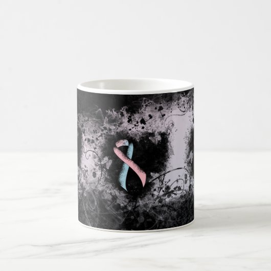 Mug Noir rose et bleu clair Ribbon Sensibilisation Gru (Centre)