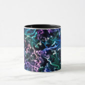 Mug Noir rose Turquoise Cosmique Abstrait Fluide Nebul (Centre)