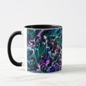 Mug Noir rose Turquoise Cosmique Abstrait Fluide Nebul (Gauche)
