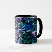 Mug Noir rose Turquoise Cosmique Abstrait Fluide Nebul (Devant droit)