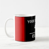 Mug Noir rouge avec numéro de nom d'équipe (Gauche)