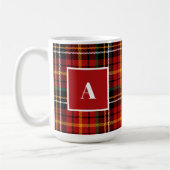 Mug Noir rouge classique Noël plaqué Monogramme initia (Gauche)
