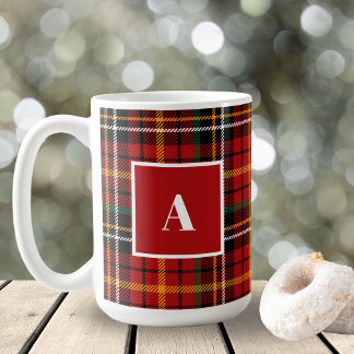 Mug Noir rouge classique Noël plaqué Monogramme initia