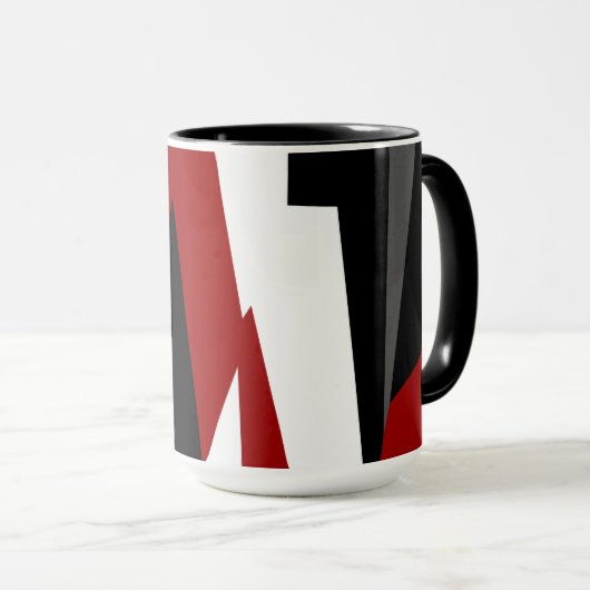 Mug Noir rouge et blanc (Devant droit)