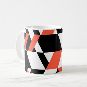 Mug Noir rouge, moderne, tendance, géométrique urbai