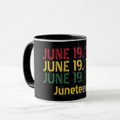 Mug Noir Rouge Vert Jaune 19 juin 1865 Junetdix (Devant gauche)