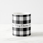 Mug Noir rustique À damiers Joyeux Noël (Centre)