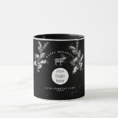 Mug Noir Rustique Blanc Vacances Affaires Logo Noël (Centre)