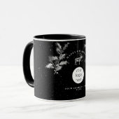 Mug Noir Rustique Blanc Vacances Affaires Logo Noël (Devant gauche)