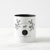Mug Noir Rustique Blanc Vacances Affaires Logo Noël (Centre)