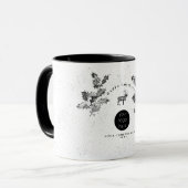 Mug Noir Rustique Blanc Vacances Affaires Logo Noël (Devant gauche)