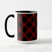 Mug Noir rustique et rouge vif plaid avec lignes épais (Gauche)