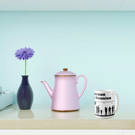 Mug Noir Silhouette Nom de la famille de réunion