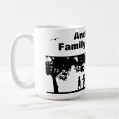 Mug Noir Silhouette Nom de la famille de réunion (Gauche)