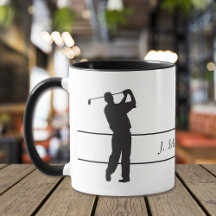 Noir Silhouette Pleine Swing Golfeur