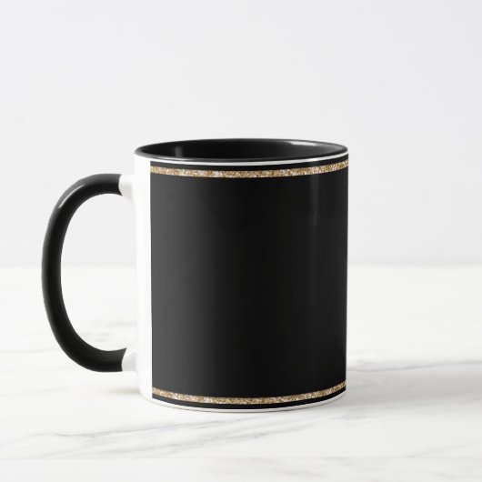 Mug Noir, sobrement élégant, doré, (Gauche)