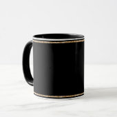 Mug Noir, sobrement élégant, doré, (Devant gauche)