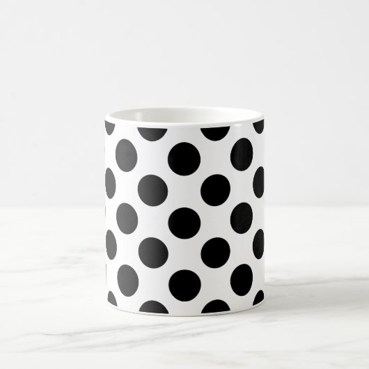 Mug Noir sur Blanc Grand Taille Pois Motif (Centre)