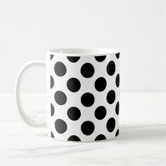Mug Noir sur Blanc Grand Taille Pois Motif