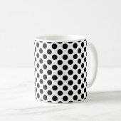 Mug Noir sur blanc Pois de taille moyenne (Devant droit)