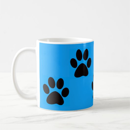 Mug Noir sur le grand empreinte de patte de chat de (Gauche)