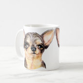 Mug Noir & Tan Chihuahua Bust (Devant gauche)