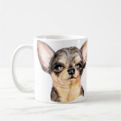 Mug Noir & Tan Chihuahua Bust (Gauche)