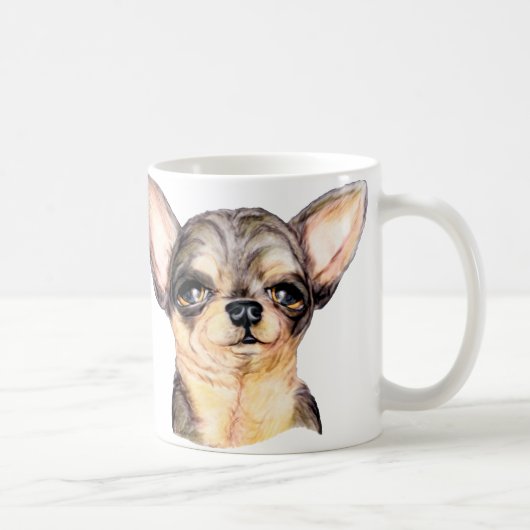 Mug Noir & Tan Chihuahua Bust (Droite)