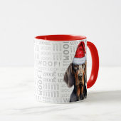 Mug Noir Tan Coonhound Amoureux des chiens Noël (Devant droit)