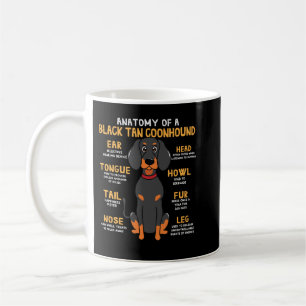 Mug Noir Tan Coonhound Anatomie Funny Chien Maman Papa