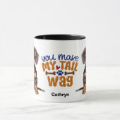 Mug Noir Tan Dachshund Puppy Vous Faites Ma Queue (Centre)