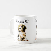 Mug Noir/Tan sur blanc Beagle "Teachers Pet" (Devant gauche)