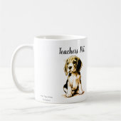 Mug Noir/Tan sur blanc Beagle "Teachers Pet" (Gauche)