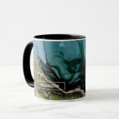 Mug Noir Turquoise Metallic Art Abstrait (Devant gauche)
