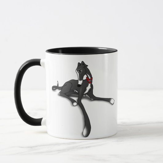 Mug noir Tux Greyhound (Gauche)