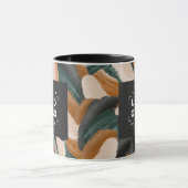 Mug Noir vert rouille abstrait peint minimal moderne (Centre)