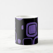 Mug Noir, Violet, Violet Retro Art Abstrait 2 (Centre)