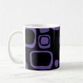 Mug Noir, Violet, Violet Retro Art Abstrait 2 (Gauche)