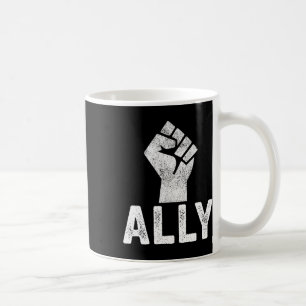 Mug Noir Vit Problème Ally Fist Support Blm