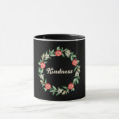 Mug noire avec grenade rose Wreath-Peace Imprimer (Centre)